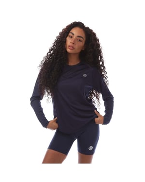 Skins Dames/Dames Serie-3 T-shirt met lange mouwen (Marine)