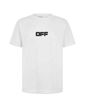 Off White Bomull Slim T-Shirt för män (Vit)