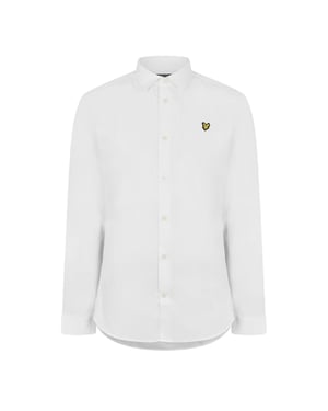 Lyle & Scott Herr Poplin Slim Långärmad Skjorta (Vit)