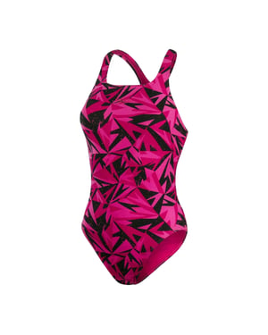 Speedo Dames/Dames Hyperboom ééndelig badpak (Zwart/roze)
