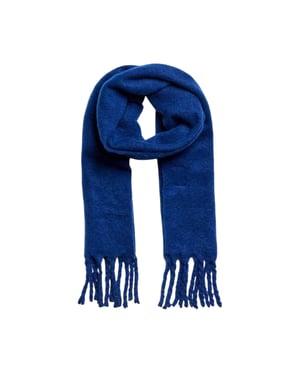 Pieces Texturerad scarf med fransar för dam och dam (Blå)