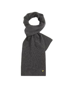Lyle & Scott Sjaal met geribd logo van lamswolmix (Grijs)