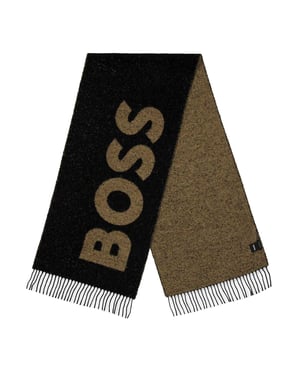 Boss Armin jacquard sjaal met logo (Zwart)