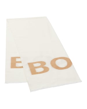 Boss Unisex Vuxen Oblong Logo Halsduk (Vit)