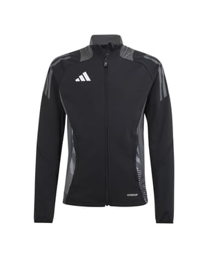 Boys adidas Tiro24 Kids Funnel Neck Raglan Sleeve Athletic Top in Black/Dark Grey