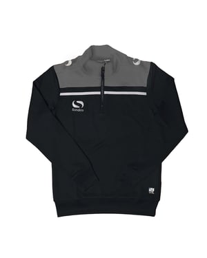 Boys Sondico Zip Neck Long Sleeve Sweatshirt in Black/Charcoal