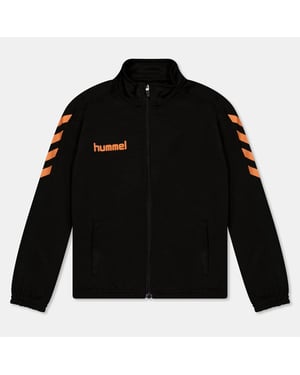 Boys Hummel Core Poly Jacket in Black/Orange