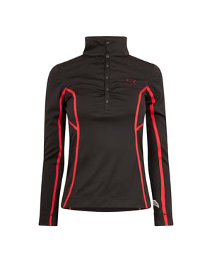 Women's Puma (Golf) Ls Stitch Tree Top Womens in Black