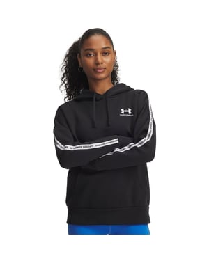 Women's Under Armour Icon Fleece Taped Hoody in Black