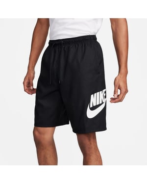 Men's Nike Woven Club Tracksuit Shorts in Black/White