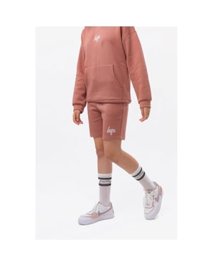 Boys Hype Mauve Bermuda Sweat Shorts in Red