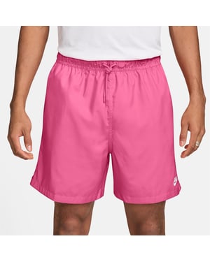 Men's Nike Club Flow Woven Tracksuit Shorts in Pinksicle/White