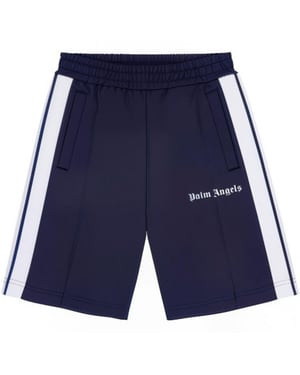 Boys Palm Angels Unisex Kids Classic Logo Track Woven Tracksuit Shorts in Navy Blue White