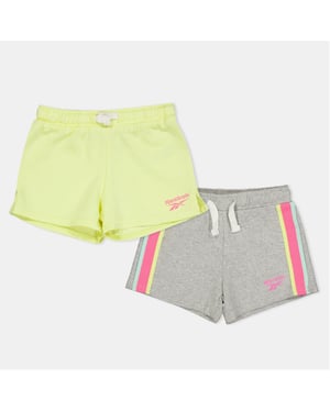 Girls Reebok 2 Pack Bermuda Shorts in Lt Grey Heather