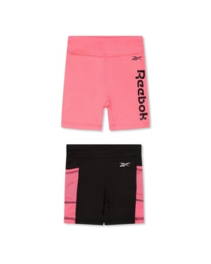 Girls Reebok 2pk Shorts in Neon Sunset