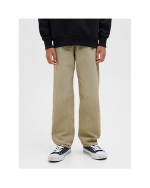 Boys Jack and Jones Chris Relaxed Fit Five Pocket Jeans in Desert Dust