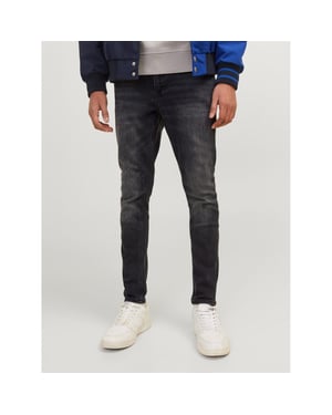 Boys Jack and Jones Five Pocket Skinny Jeans in Black Denim