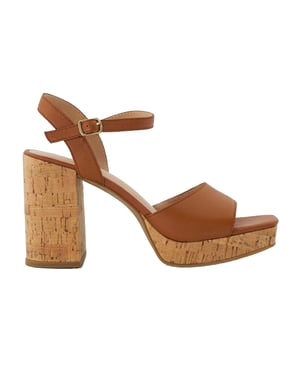 Dune London Lederen plateausandalen met blokzool van Jacuzzi voor dames (Tan)