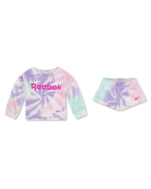 Girls Reebok Swirl Shrt st in Orchid Bloom