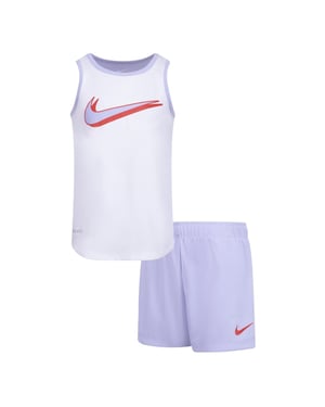 Girls Nike Mesh Sleeveless Tank and Short Set in Oxygen Purple