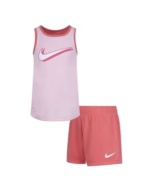 Girls Nike Mesh Sleeveless Tank and Short Set in Sea Coral