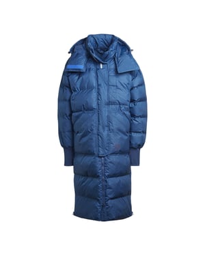 Women's adidas Asmc Long Puffa Performance Training Jacket in Mystery Blue