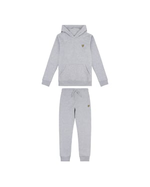 Boys Lyle and Scott Hooded Long Sleeve Tracksuit in Grey Heather