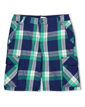 Boys Puma Kids Check Walking Shorts in Green