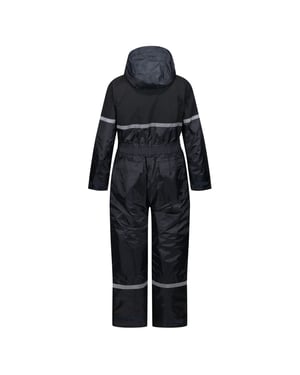 Boys Regatta Rancher Hooded Reflective Ribbon Rain Jacket in Navy/Black