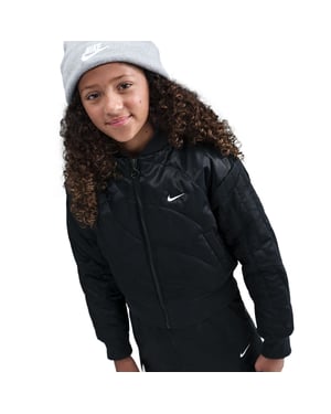 Girls Nike G Nsw Jkt Sty S in Black/White