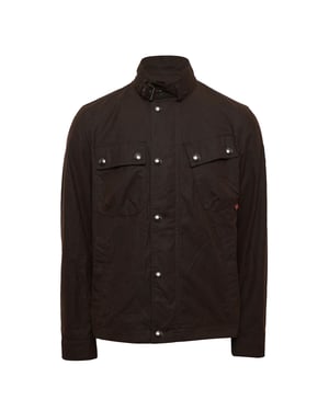 Men's Belstaff Beat Waxed Jacket in Dark Brown