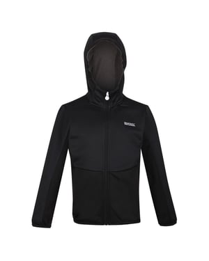 Boys Regatta Junior Highton Full-Zip Hooded Sweatshirt in Black