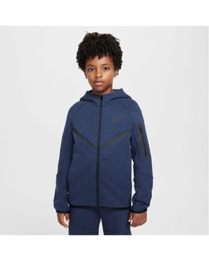 Boys Nike Tech Fleece Full Zip Hoodie Juniors in Obsidian Heathr