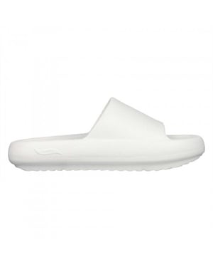 Skechers Dam Enkel Rem Bågpassform Platta Sandaler (Vit)