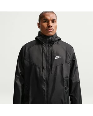 Men's Nike Windrunner Hooded Jacket in .Black/White
