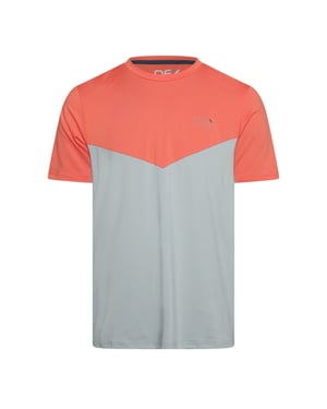 Men's OEX Flynn T And Sht in Coral/Lght Grey