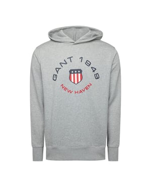 Men's Gant Graph Sweat Hoody in Light Grey
