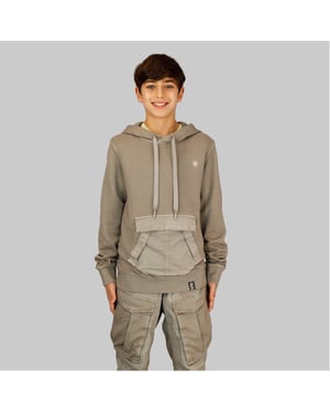 Boys G Star Junior Hooded Regular Fit Sweatshirt in Elephant