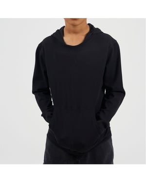 Boys Brave Soul Long Sleeve Hoodie With Set In Sleeve in Jet Black