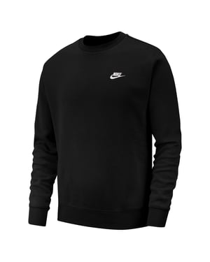 Men's Nike M Nsw Clb Crw T in Black/White