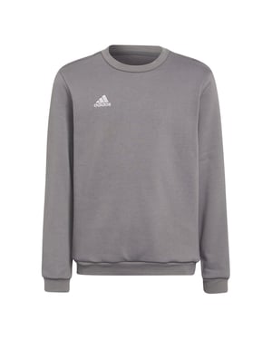 Boys adidas Kids Crew Neck Ribbed Collar Long Sleeve Sweatshirt in Grey Four