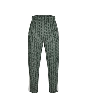 Men's Lacoste Geometric Patterned Regular Fit Track Pants in Green/Wood