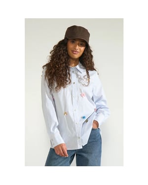 Nümph 707142 nulili sequins shirt flaoty blue