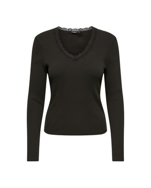 Only onlsara sharai l/s v-neck top jrs 15380864 chocolate torte