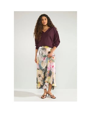 Nümph 707060 nudayletta lurex v-neck pullover fig