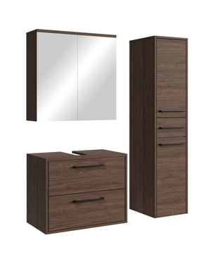 Badplaats Wastafelkast set florence 60 x 35 cm – bruin – badmeubel met