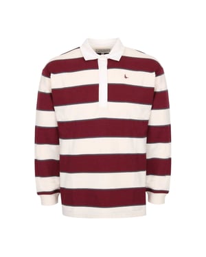 Jack Wills Dames/Dames Streep Poloshirt (Bourgogne/Navy)