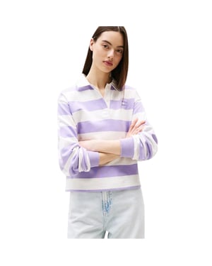 Tommy Jeans Dames/Dames Gestreept Gestreept Poloshirt (Amethist Paars)