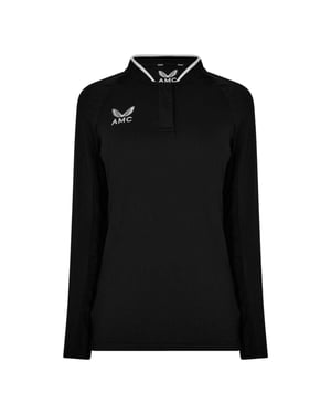 Castore Raglan-poloshirt met lange mouwen voor dames (Zwart)