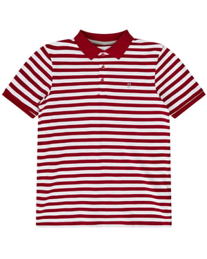 Farah Gestreepte, in het garen geverfde poloshirt voor kinderen (Rood)